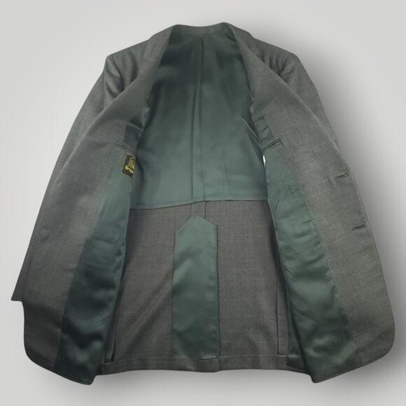 Vtg Single Breasted Suit Mens 40R/34R Classic Fit Wool 2 Piece Glen Check Plaid - Picture 6 of 16